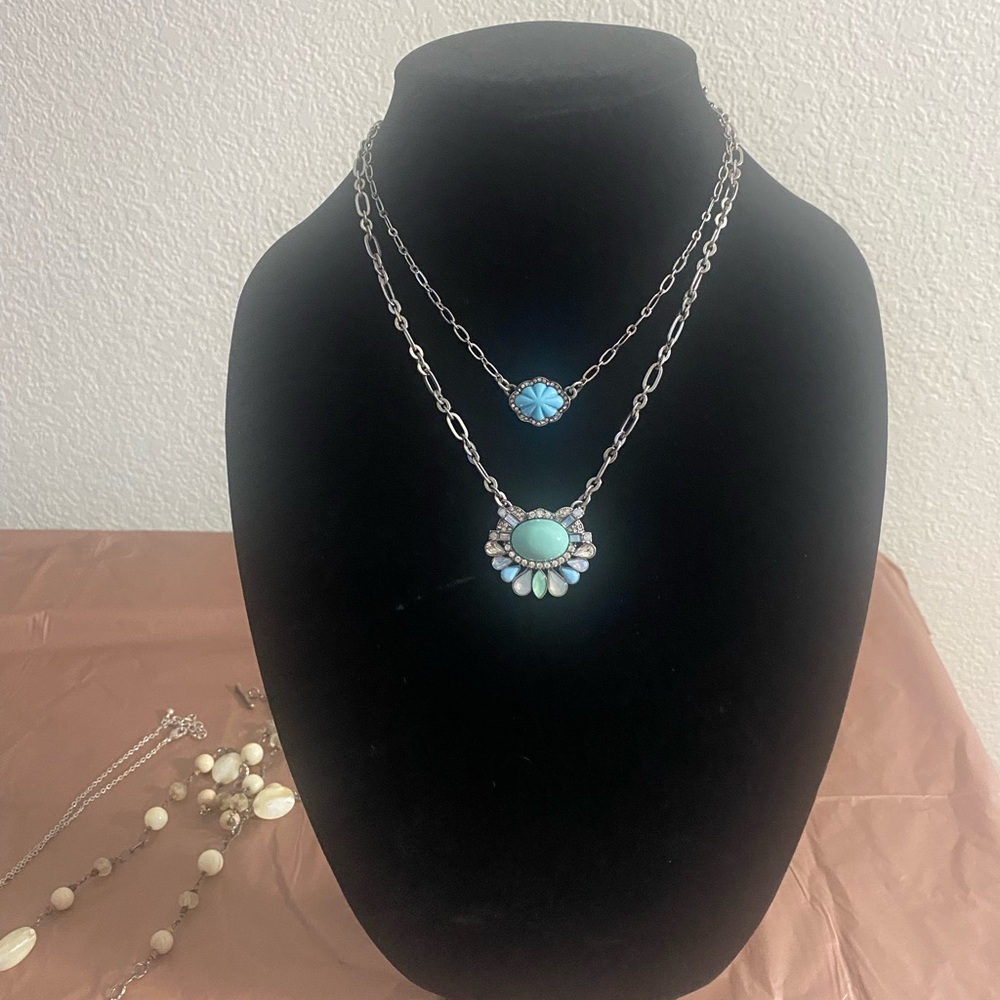 Chloe + Isabel Silver and Blue Layered Necklace